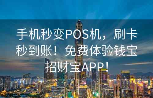 手机秒变POS机，刷卡秒到账！免费体验钱宝招财宝APP！