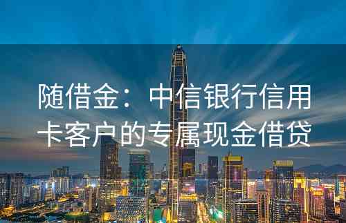 随借金：中信银行信用卡客户的专属现金借贷