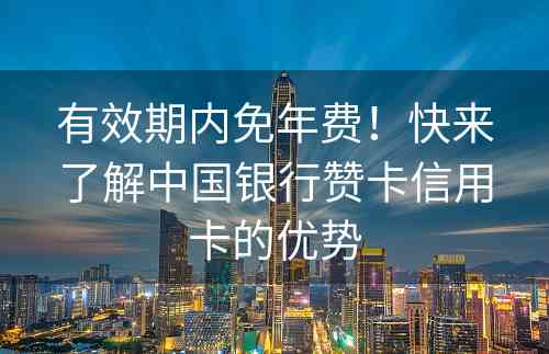 有效期内免年费！快来了解中国银行赞卡信用卡的优势
