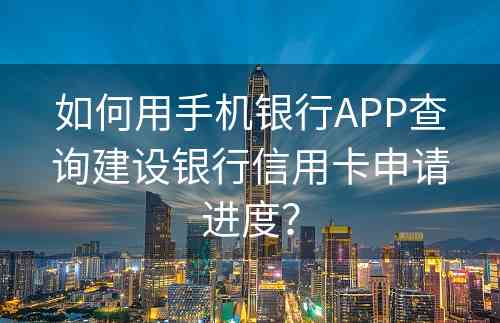 如何用手机银行APP查询建设银行信用卡申请进度？