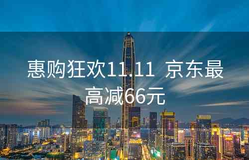 惠购狂欢11.11  京东最高减66元