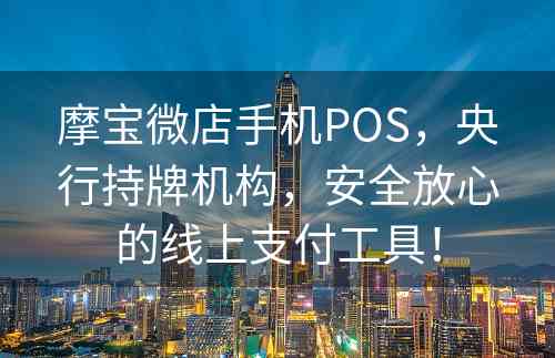 摩宝微店手机POS，央行持牌机构，安全放心的线上支付工具！