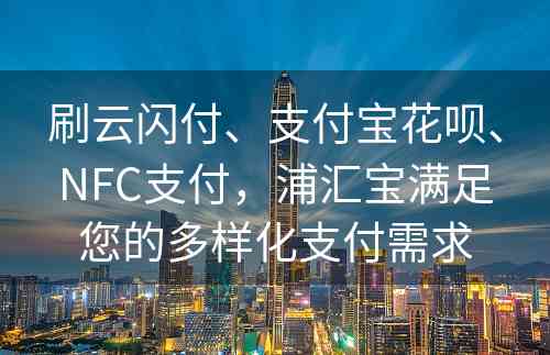 刷云闪付、支付宝花呗、NFC支付，浦汇宝满足您的多样化支付需求