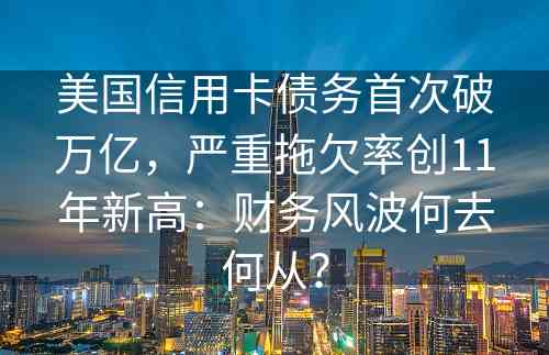 美国信用卡债务首次破万亿，严重拖欠率创11年新高：财务风波何去何从？