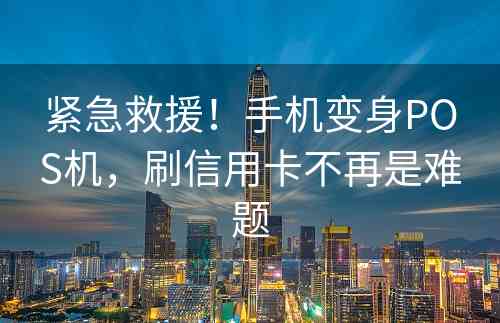 紧急救援！手机变身POS机，刷信用卡不再是难题