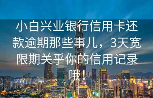 小白兴业银行信用卡还款逾期那些事儿，3天宽限期关乎你的信用记录哦！