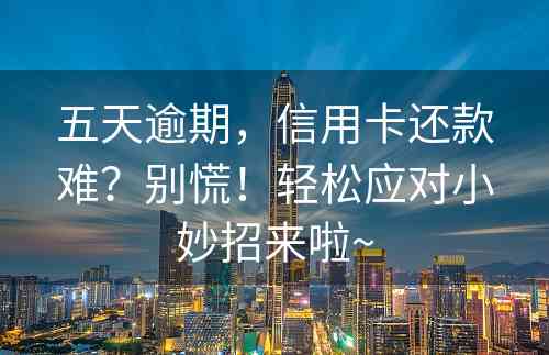 五天逾期，信用卡还款难？别慌！轻松应对小妙招来啦~