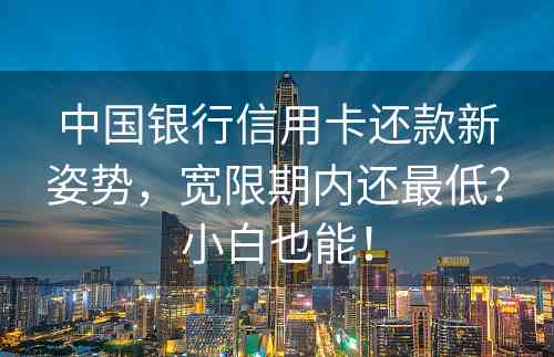 中国银行信用卡还款新姿势，宽限期内还最低？小白也能！