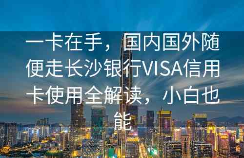 一卡在手，国内国外随便走长沙银行VISA信用卡使用全解读，小白也能