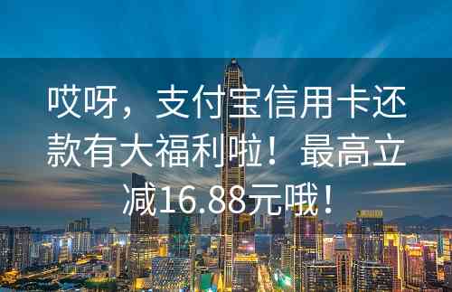 哎呀，支付宝信用卡还款有大福利啦！最高立减16.88元哦！