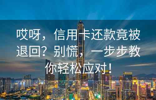 哎呀，信用卡还款竟被退回？别慌，一步步教你轻松应对！