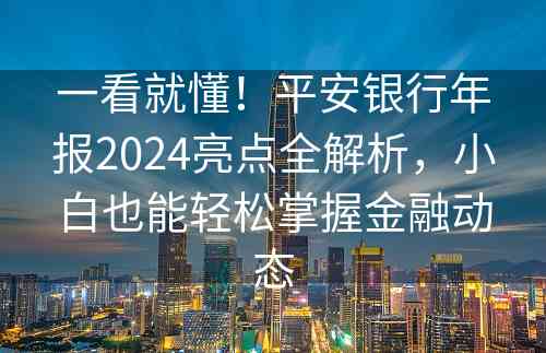 一看就懂！平安银行年报2024亮点全解析，小白也能轻松掌握金融动态