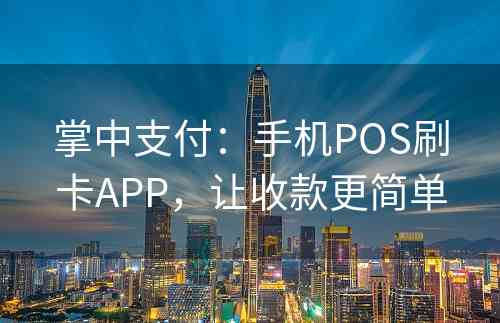 掌中支付：手机POS刷卡APP，让收款更简单