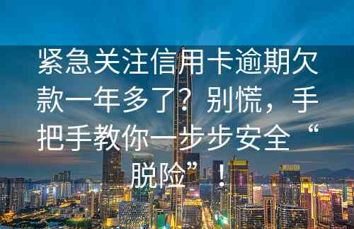 紧急关注信用卡逾期欠款一年多了？别慌，手把手教你一步步安全“脱险”！