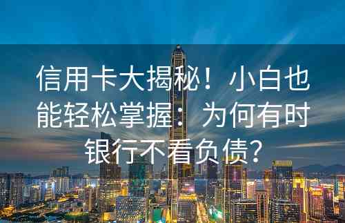 信用卡大揭秘！小白也能轻松掌握：为何有时银行不看负债？