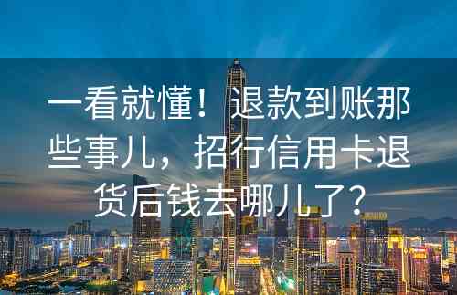 一看就懂！退款到账那些事儿，招行信用卡退货后钱去哪儿了？