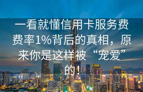 一看就懂信用卡服务费费率1%背后的真相，原来你是这样被“宠爱”的！