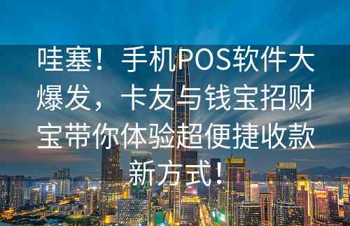 哇塞！手机POS软件大爆发，卡友与钱宝招财宝带你体验超便捷收款新方式！