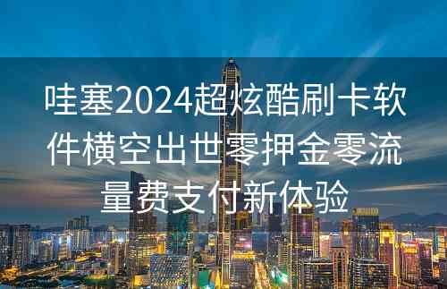 哇塞2024超炫酷刷卡软件横空出世零押金零流量费支付新体验